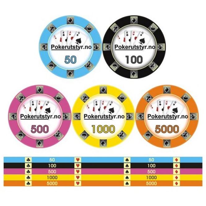 Hovedbilde 500 Pokerutstyr.no keramikk sjetonger